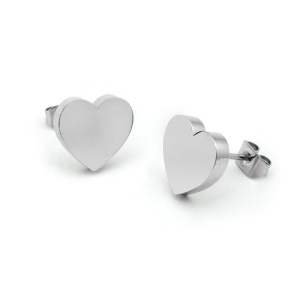 Orecchini a cuore in acciaio 316L 10,00 € Orecchini Donna