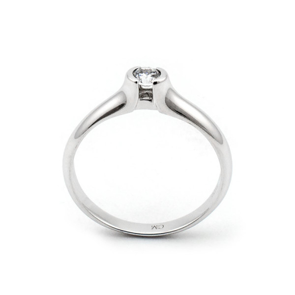 Zoppi Jewels|Anello solitario in argento con zircone naturale Ct. 0,13