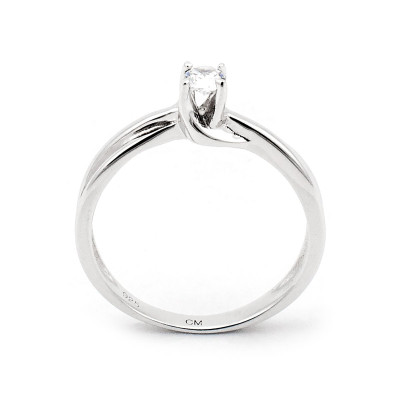 Anello solitario in argento con zircone naturale Ct. 0,14 48,00 € Anelli Donna
