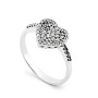 Anello a cuore in argento a pavè di zirconi naturali 60,00 € Anelli Donna