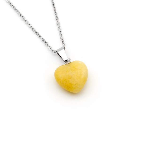 Cuore in pietra Topazio naturale con catenina acciaio 12,00 € Collane con gemme