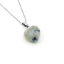Zoppi Jewels|Cuore in pietra Diaspro kiwi naturale con catenina acciaio