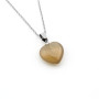 Zoppi Jewels|Cuore in pietra Agata grigia naturale con catenina acciaio