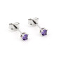 Orecchini punto luce ametista 3mm in argento 10,00 € Orecchini Donna