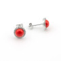 Zoppi Jewels:Orecchini in argento con corallo rosso e cristalli swarovski