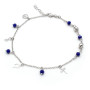 Cavigliera in argento con ciondoli e cristalli blu 35,00 € Cavigliere