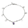 Zoppi Jewels|Cavigliera in argento con ciondoli sole e pietra ametista