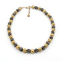 Zoppi Jewels|Girocollo in lega metallica con palline nere e oro
