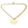 Zoppi Jewels|Collana a catena con cuore in bronzo placcato oro 24kt