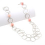 Zoppi Jewels|Collana lunga in bronzo placcato oro con agata rosa