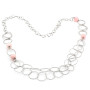 Zoppi Jewels|Collana lunga in bronzo placcato oro con agata rosa
