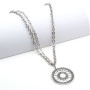 Zoppi Jewels|Collana con ciondolo diamantato in bronzo placcato oro bianco