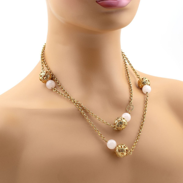 Collana lunga in acciaio dorato e quarzo rosa 35,00 € Promozioni