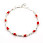 Zoppi Jewels:Bracciale a rondelle con bauletti rossi in argento