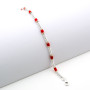 Zoppi Jewels:Bracciale a rondelle con bauletti rossi in argento