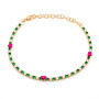 Tennis in argento con pietre bianche e verdi e cuori fucsia 55,00 € Bracciali Donna
