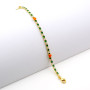 Zoppi Jewels|Tennis in argento con pietre bianche e verdi e cuori arancio