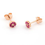 Orecchini a fiore in argento rosa e pietre rosso rubino 18,00 € Orecchini Donna