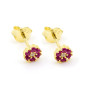 Orecchini a fiore in argento dorato e pietre rosso rubino 18,00 € Orecchini Donna