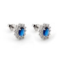Orecchini a toppe con pietra blu zaffiro in argento 925 25,00 € Orecchini Donna