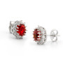 Orecchini toppe in argento con pietra rosso rubino 30,00 € Orecchini Donna