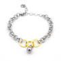 Bracciale in acciaio linea circles dorati con pallino 25,00 € Bracciali Donna