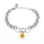Zoppi Jewels|Bracciale in acciaio linea circles con pallino dorato