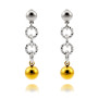 Zoppi Jewels|Orecchini pendenti a catena in acciaio con pallino dorato