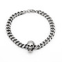 Zoppi Jewels:Bracciale uomo in acciaio brunito con teschio