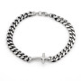 Zoppi Jewels|Bracciale uomo in acciaio brunito con croce