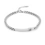 Zoppi Jewels|Bracciale uomo a maglia cubica e targhetta con pietra