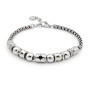 Zoppi Jewels|Bracciale in acciaio a catena rolò e sfera con rosa dei venti
