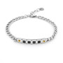 Zoppi Jewels|Braccia uomo a catena con targhetta con pietre nere