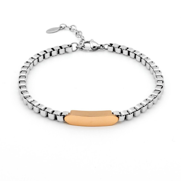 Zoppi jewels|Bracciale uomo a catena cubica con targhetta dorata|24,00 €