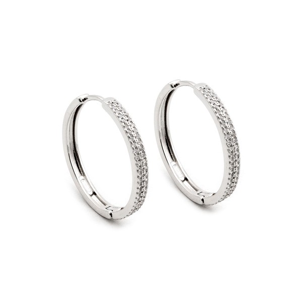 Orecchini cerchio 25mm con zirconi in argento 43,00 € Orecchini Donna