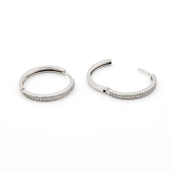 Orecchini cerchio 25mm con zirconi in argento 43,00 € Orecchini Donna
