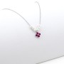 Collana in argento con fiore di zirconi rossi e perline 29,00 € Collane Donna