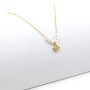 Collana in argento dorato con fiore di zirconi e perline 30,00 € Collane Donna