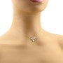 Collana in argento dorato con fiore di zirconi e perline 30,00 € Collane Donna