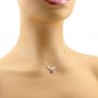 Collana in argento con fiore di zirconi rossi e perline 29,00 € Collane Donna