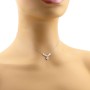 Collana in argento con fiore di zirconi rosa e perline 29,00 € Collane Donna