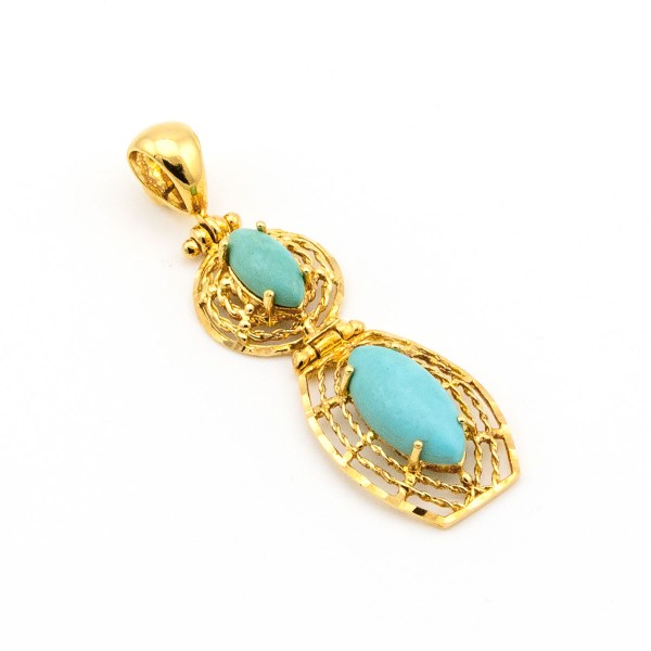 Zoppi Jewels|Pendente con turchese in oro giallo 18kt