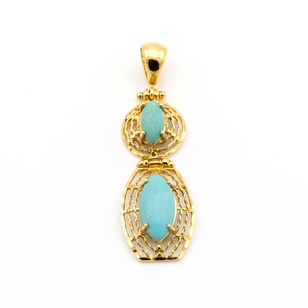 Zoppi Jewels|Pendente con turchese in oro giallo 18kt