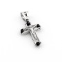 Zoppi Jewels|Croce con cristo in oro bianco 18kt e onice