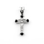 Zoppi Jewels|Croce con cristo in oro bianco 18kt e onice