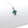 Collana con Croce in argento e pietre verde smeraldo