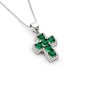 Collana con Croce in argento e pietre verde smeraldo