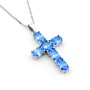 Zoppi Jewels|Collana con Croce in argento e pietre azzurre