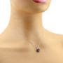 Collana con campanella a pavè di zirconi rosso rubino