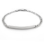 Bracciale con targhetta a maglia figaro in argento 925